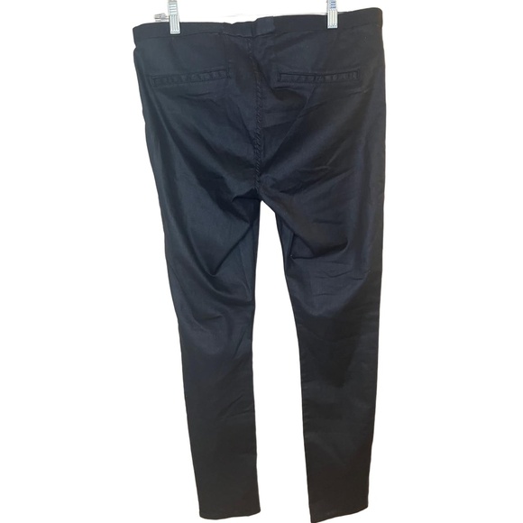 Helmut Lang Black Elastic Waistband Stretch Fabric Flat Front High Rise Pants 32 - Picture 8 of 13